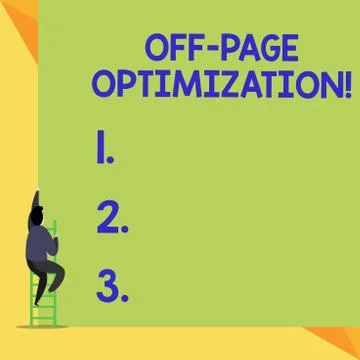 Writing note showing Off Page Optimization. Business photo showcasing Website 스톡 일러스트