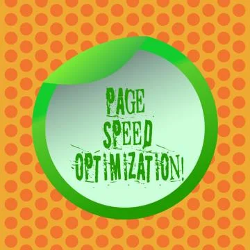 Writing note showing Page Speed Optimization. Business photo showcasing Improve Stock Illustration