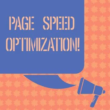 Writing note showing Page Speed Optimization. Business photo showcasing Improve Stock Illustration
