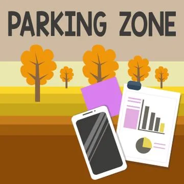 Writing note showing Parking Zone. Business photo showcasing a space where an Stock Illustration