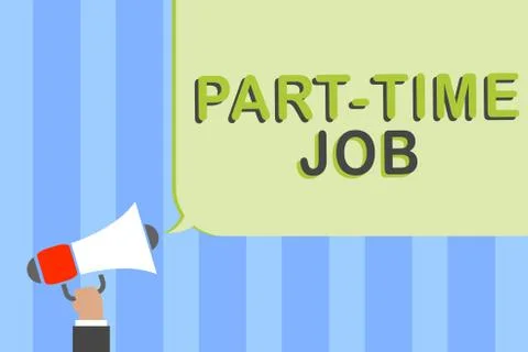 Writing note showing Part Time Job. Business photo showcasing Weekender Stockillustratie
