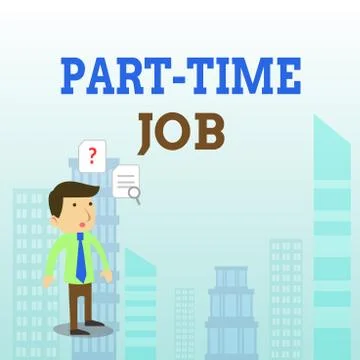 Writing note showing Part Time Job. Business photo showcasing Weekender イラスト素材