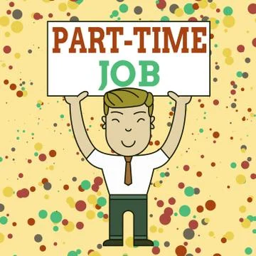 Writing note showing Part Time Job. Business photo showcasing Weekender Illustrazione stock