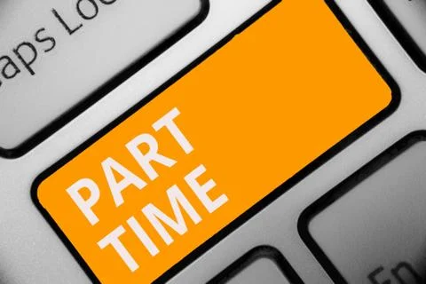 Writing note showing Part Time. Business photo showcasing A work or job that is Foto stock