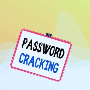 Writing note showing Password Cracking. Business photo showcasing measures used イラスト素材