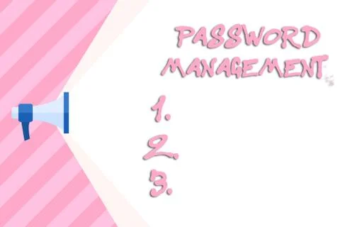 Writing note showing Password Management. Business photo showcasing software 스톡 일러스트