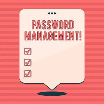 Writing note showing Password Management. Business photo showcasing software Ilustración de archivo