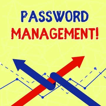 Writing note showing Password Management. Business photo showcasing software Illustrazione stock