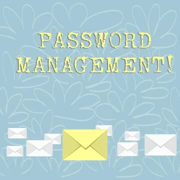 Writing note showing Password Management. Business photo showcasing software Ilustración de archivo