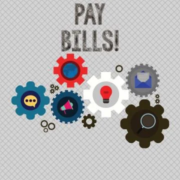 Writing note showing Pay Bills. Business photo showcasing list of expenses to be イラスト素材