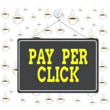 Writing note showing Pay Per Click. Business photo showcasing internet marketing Illustration