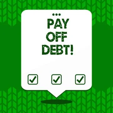 Writing note showing Pay Off Debt. Business photo showcasing you give someone イラスト素材