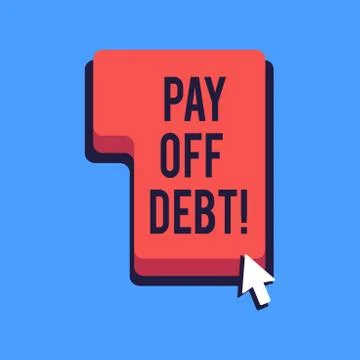 Writing note showing Pay Off Debt. Business photo showcasing you give someone イラスト素材