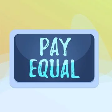 Writing note showing Pay Equal. Business photo showcasing Principle of イラスト素材