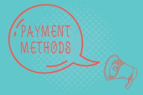 Writing note showing Payment Methods. Business photo showcasing Several ways Stock Illustration