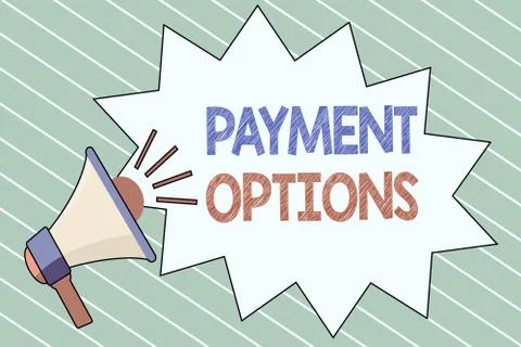 Writing note showing  Payment Options. Business photo showcasing The way o Stock Illustration