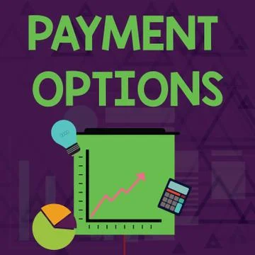 Writing note showing Payment Options. Business photo showcasing The way of Stock Illustration