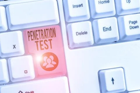 Writing note showing Penetration Test. Business photo showcasing authorized 写真素材