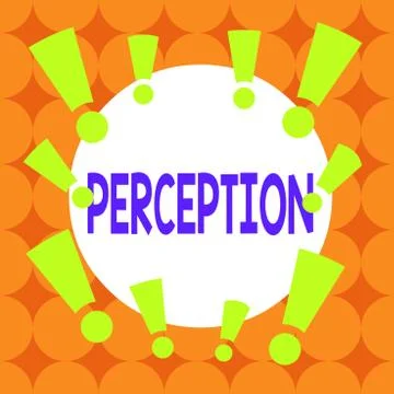 Writing note showing Perception. Business photo showcasing individuals organize Illustrazione stock
