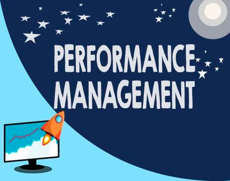 Writing note showing Performance Management. Business photo showcasing Improve Illustrazione stock