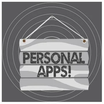 Writing note showing Personal Apps. Business photo showcasing App for secure Stock Illustration