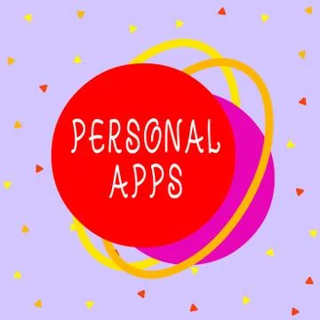 Writing note showing Personal Apps. Business photo showcasing App for secure Stock Illustration