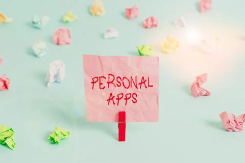 Writing note showing Personal Apps. Business photo showcasing App for secure 스톡 사진