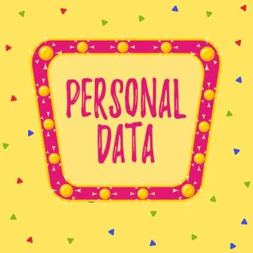 Writing note showing Personal Data. Business photo showcasing Information that 库存插图