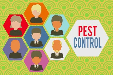 Writing note showing Pest Control. Business photo showcasing Killing destructive Stock Illustration