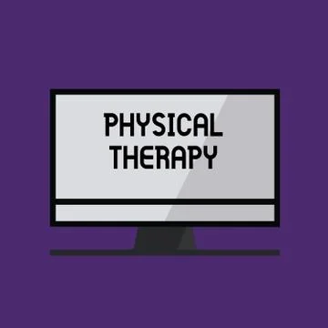 Writing note showing Physical Therapy. Business photo showcasing Treatment or Stock Illustration