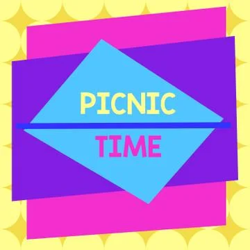 Writing note showing Picnic Time. Business photo showcasing period where meal Illustrazione stock