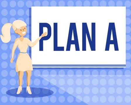 Writing note showing Plan A. Business photo showcasing ones original plan or Illustrazione stock