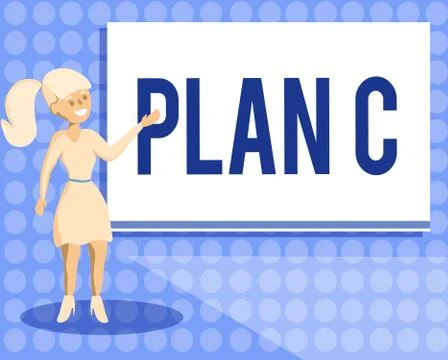 Writing note showing Plan C. Business photo showcasing ones last Backup strategy Illustrazione stock