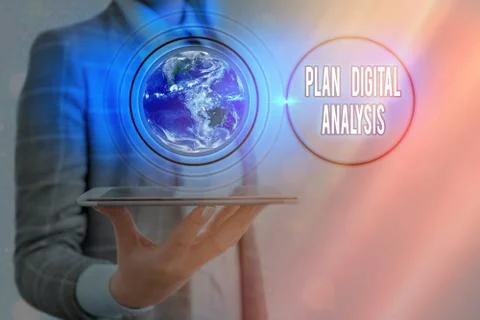 Writing note showing Plan Digital Analysis. Business photo showcasing sales data 库存照片