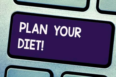 Writing note showing Plan Your Diet. Business photo showcasing Schedule fitness Stock Photos