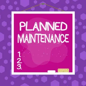 Writing note showing Planned Maintenance. Business photo showcasing reventive Stock Illustration