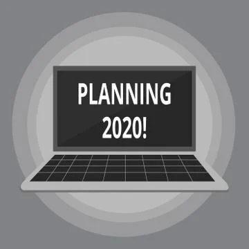 Writing note showing Planning 2020. Business photo showcasing process of making Stock Illustration