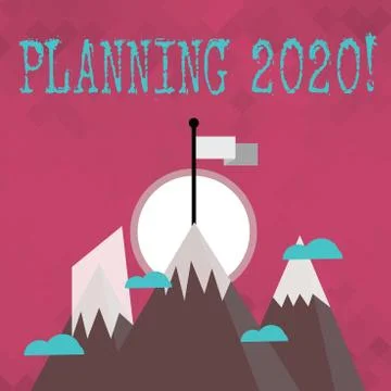 Writing note showing Planning 2020. Business photo showcasing process of making Stock Illustration