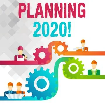 Writing note showing Planning 2020. Business photo showcasing process of making Illustrazione stock