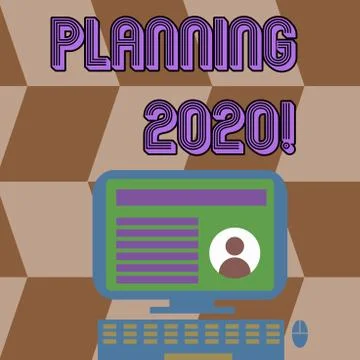 Writing note showing Planning 2020. Business photo showcasing process of making Stock Illustration