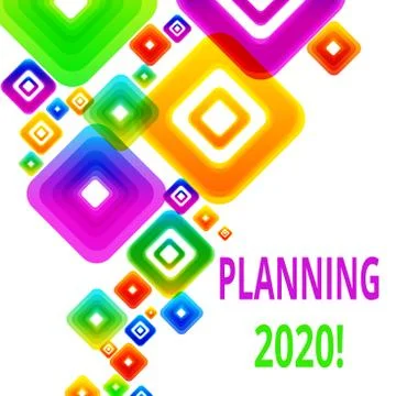 Writing note showing Planning 2020. Business photo showcasing process of making Illustrazione stock