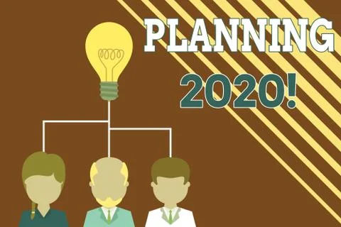Writing note showing Planning 2020. Business photo showcasing process of making Illustrazione stock