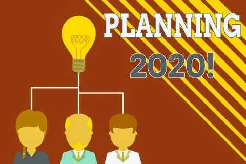 Writing note showing Planning 2020. Business photo showcasing process of making Illustrazione stock