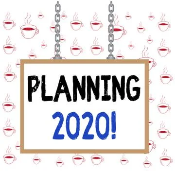 Writing note showing Planning 2020. Business photo showcasing process of making Illustrazione stock