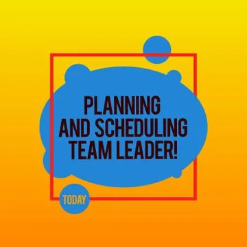 Writing note showing Planning And Scheduling Team Leader. Business photo 스톡 일러스트