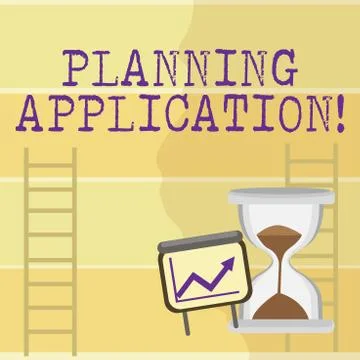 Writing note showing Planning Application. Business photo showcasing request to イラスト素材