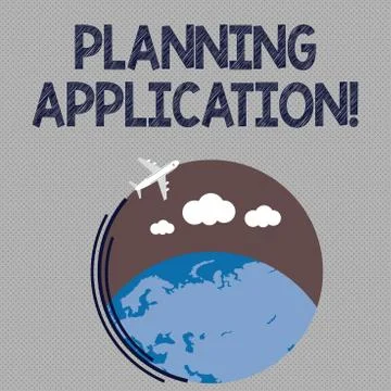 Writing note showing Planning Application. Business photo showcasing request to Illustrazione stock