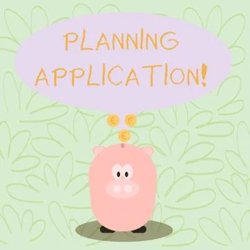 Writing note showing Planning Application. Business photo showcasing request to Stock Illustration