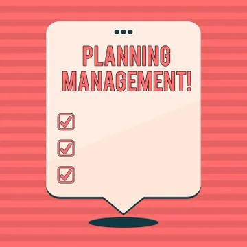 Writing note showing Planning Management. Business photo showcasing act or Stock Illustration