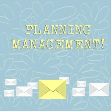 Writing note showing Planning Management. Business photo showcasing act or Stock Illustration